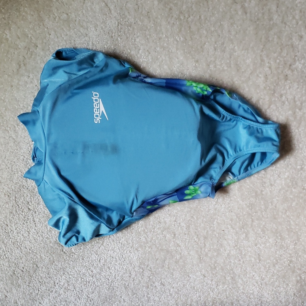 Speedo girls flotation swimsuit M Chest Size 22" Weight Range 33-45 lbs Blue